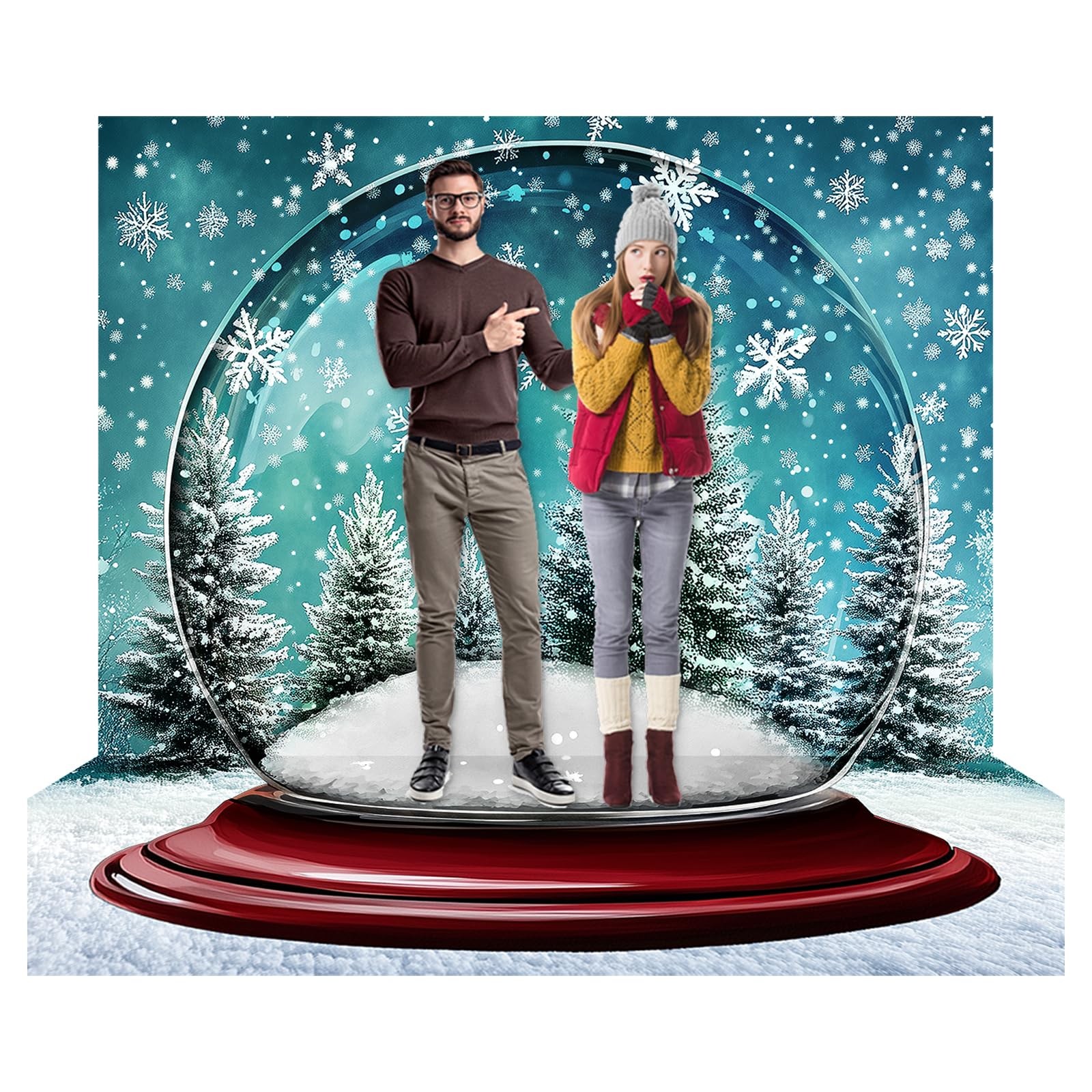 7 x 5ft Winter Snow Globe Backdrop Snowflake Wall Decor Banner Winter Photogr…