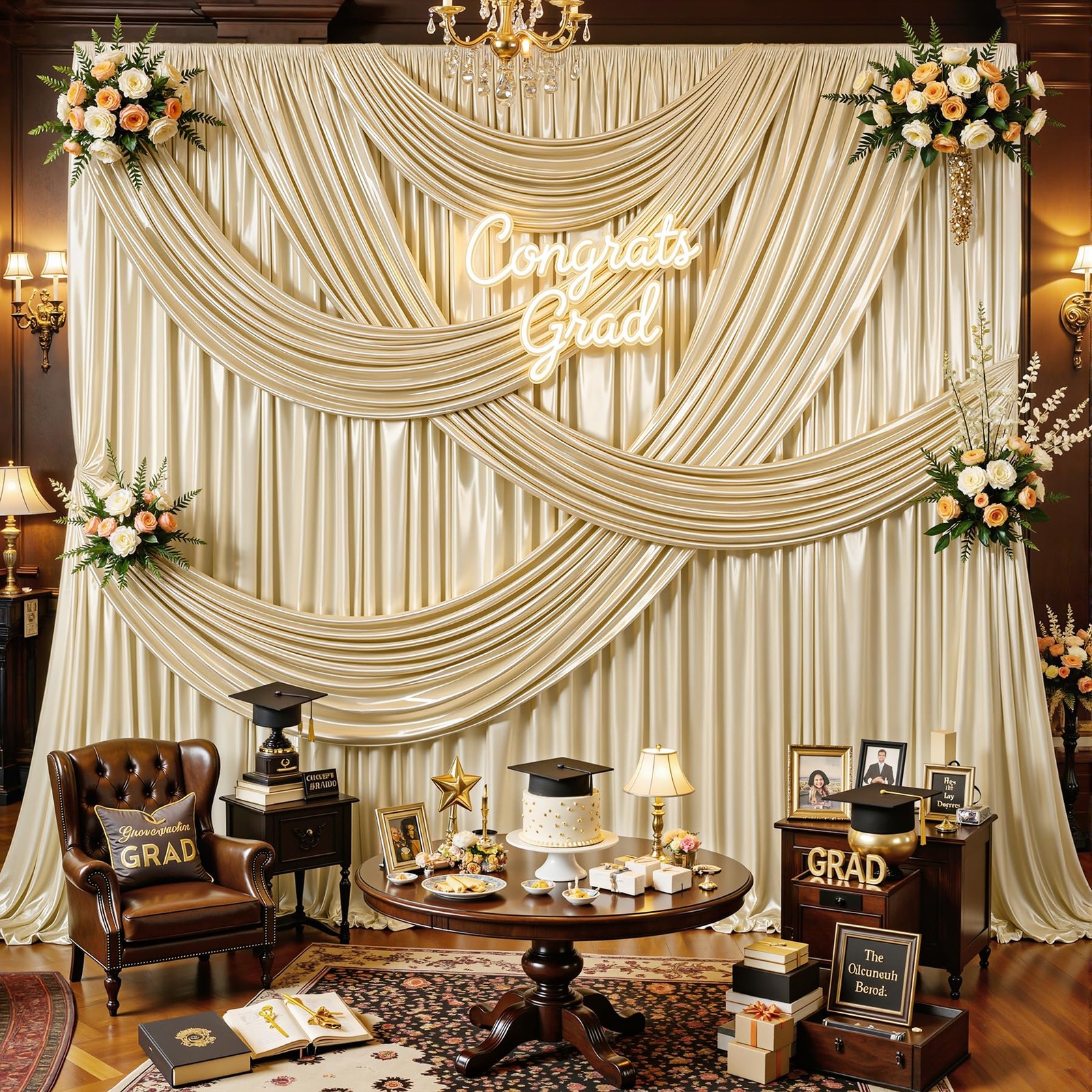 40x10ft Champagne Beige Glitter Backdrop W5 x H10′(8 Panels),