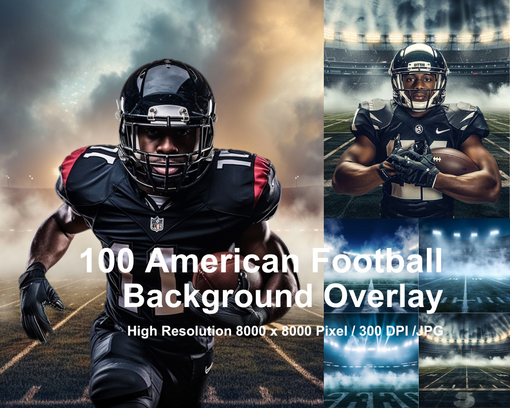 100 American Football with Smoke Digital Backdrop Overlay Studio Backdrop