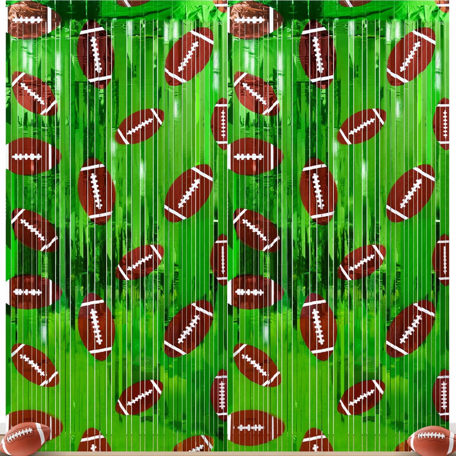 Football Party Decorations, Thickened Tinsel Backdrop 3.3 x 6.6 FT, Sports Th…