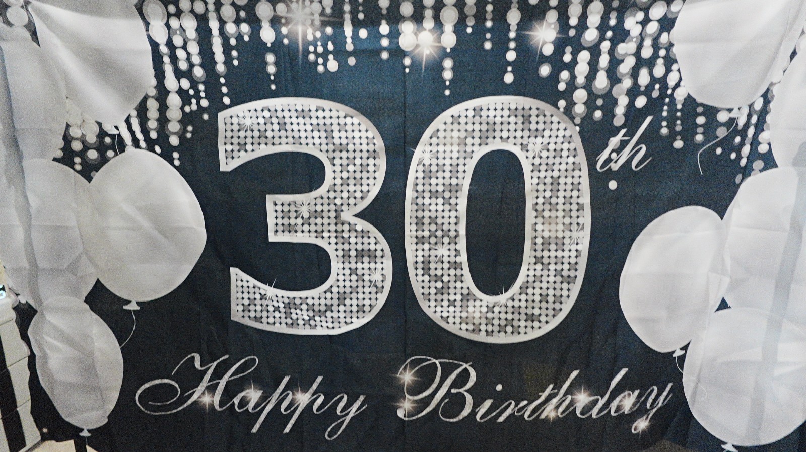 HTDZZI Banner Backdrop Happy 30th Birthday Decorations for Women Men Photo Props